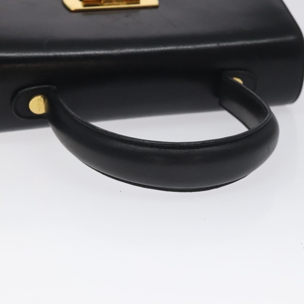 Salvatore Ferragamo Convertible Top Handle Bag Leather, BLACK, LEATHER, Handbag