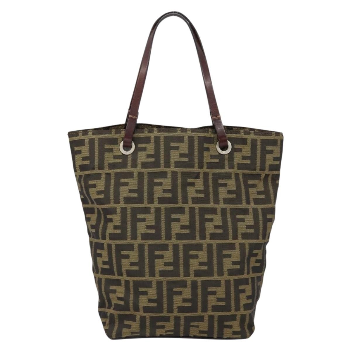 Fendi Vintage Zucca Handbag Zucca, BLACK, CANVAS, Handbag