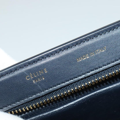 Celine Trapeze Bag Leather with Suede, NAVY, LEATHER, Handbag