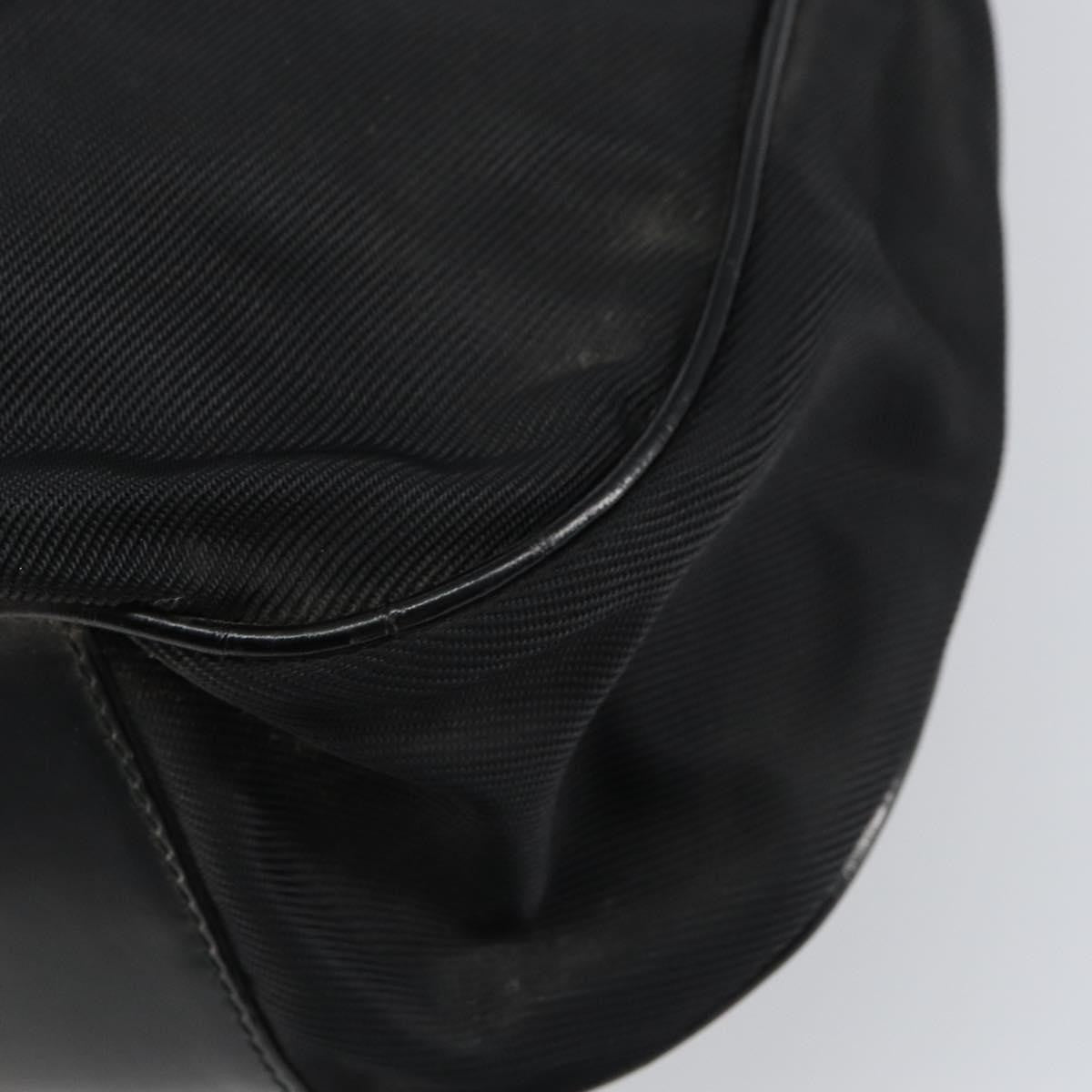 Gucci Vintage Bamboo Handle Open Hobo Nylon, BLACK, NYLON, Handbag