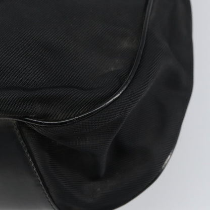 Gucci Vintage Bamboo Handle Open Hobo Nylon, BLACK, NYLON, Handbag