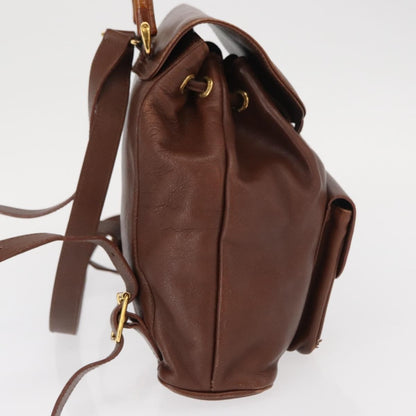 Gucci Vintage Bamboo Backpack Leather, BROWN, LEATHER, Backpack
