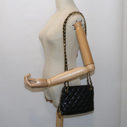 Chanel Chain Shoulder Bag Matelasse, BLACK, LEATHER, Shoulder bag