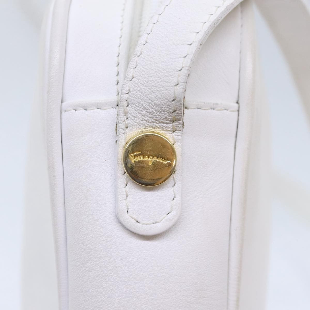 Salvatore Ferragamo Gancini Crossbody Bag Leather, GOLD, LEATHER, Shoulder bag