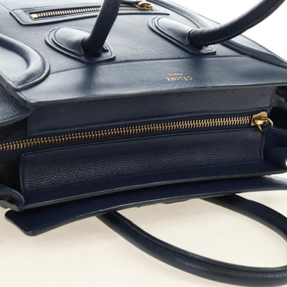 Celine Luggage Bag Smooth Leather, Navy, Leather, Tote Bag