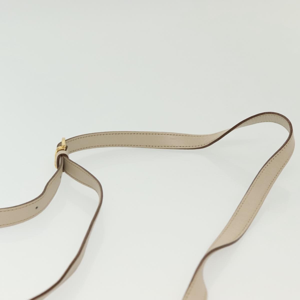 Celine Vintage Triomphe Shoulder Bag Leather, BEIGE, LEATHER, Shoulder bag