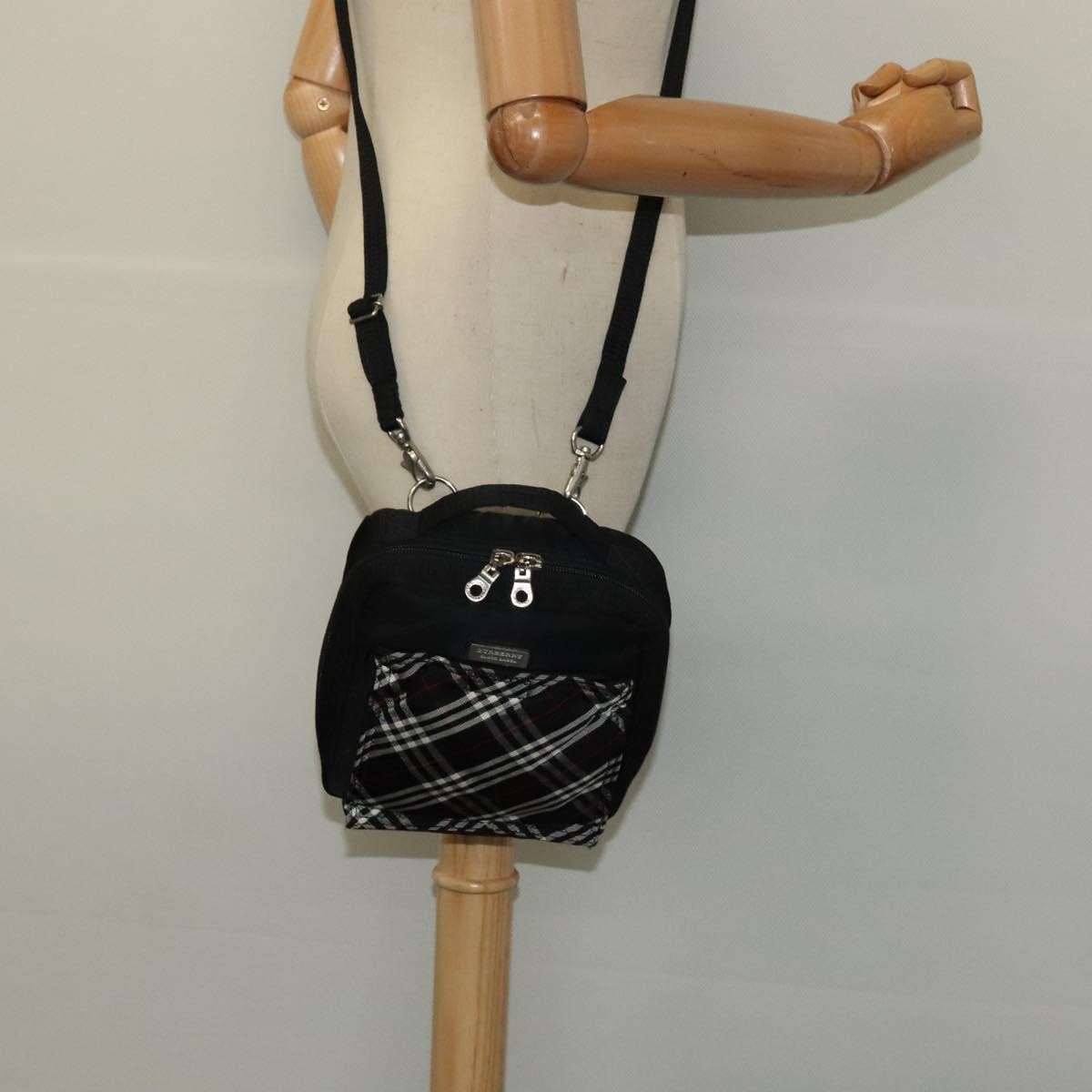 Burberry Nova check Black Label Nylon, Black, Nylon, Shoulder Bag