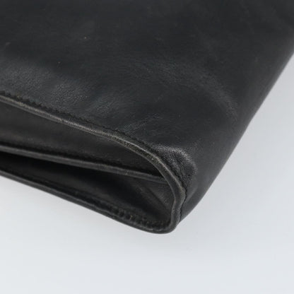 Celine Clutch Bag Leather, BLACK, LEATHER, Clutche & pouche