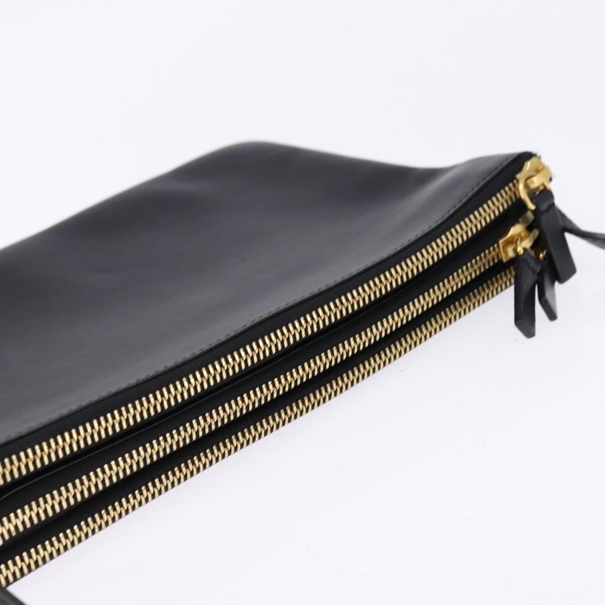 Celine Trio Crossbody Bag Leather, BLACK, LEATHER, Crossbody bag