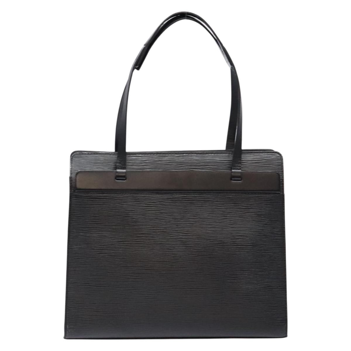 Louis Vuitton Croisette Handbag Epi Leather, BLACK, LEATHER, Tote bag