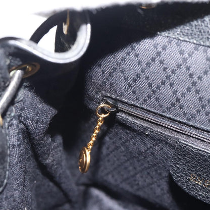 Gucci Vintage Bamboo Backpack Suede, Black, Suede, Backpack