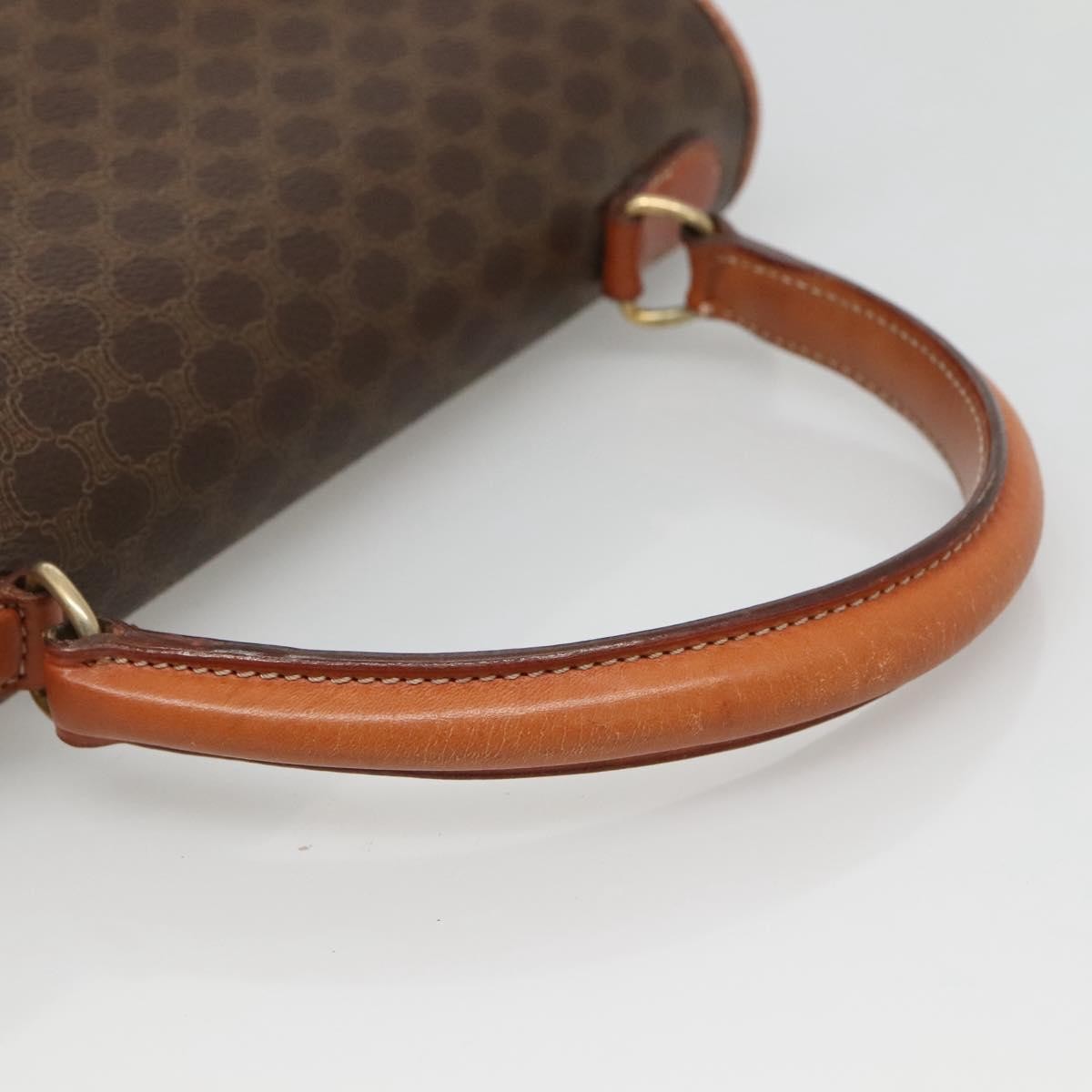 Celine Macadam Handbag Macadam with leather, BROWN, CANVAS, Handbag