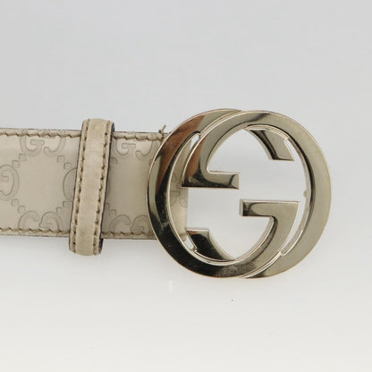 Gucci Vintage Interlocking G Reversible Belt Leather, White, Leather, Belt
