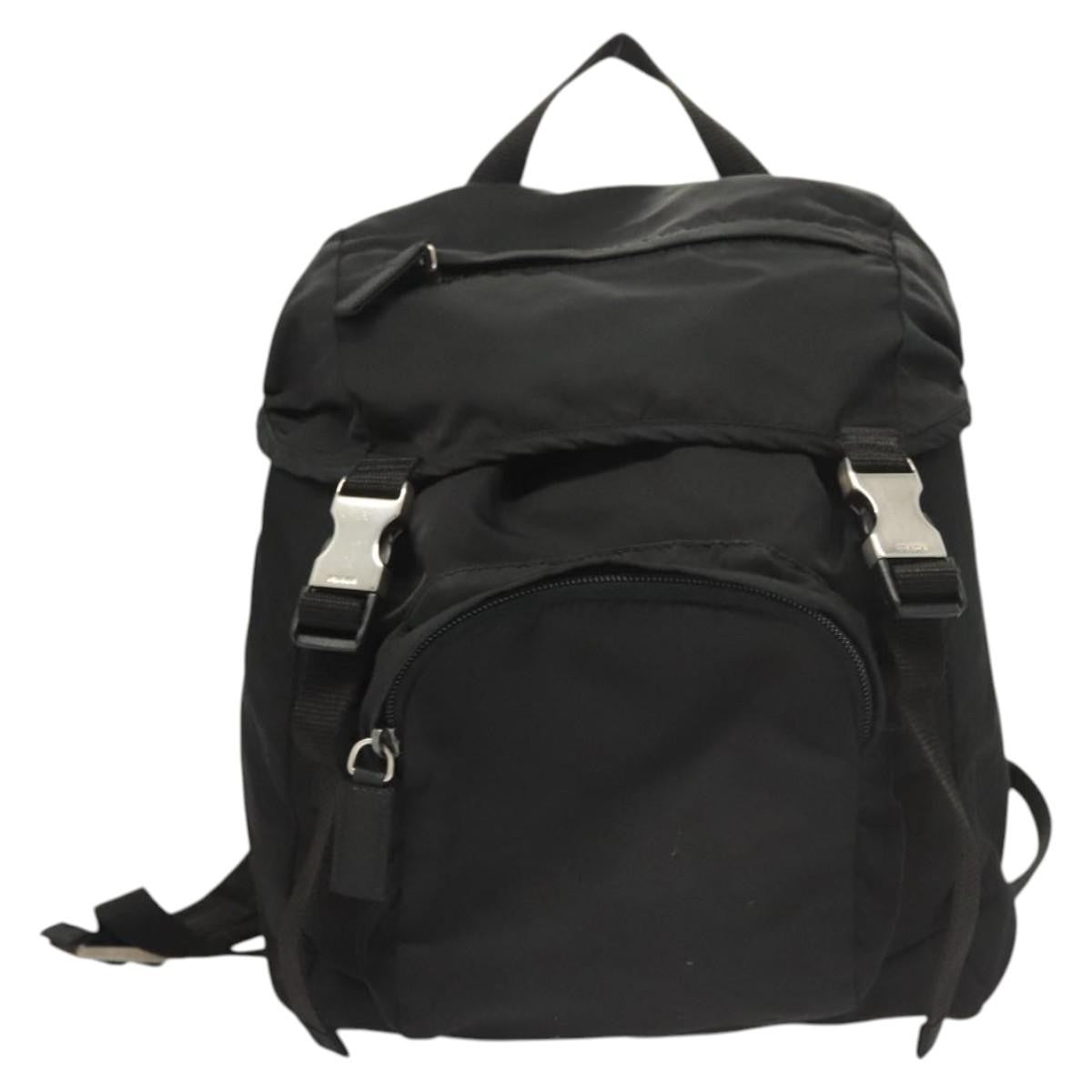 Prada Logo Backpack Tessuto, BLACK, NYLON, Backpack