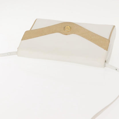 Celine Shoulder Bag Leather, WHITE, LEATHER, Shoulder bag