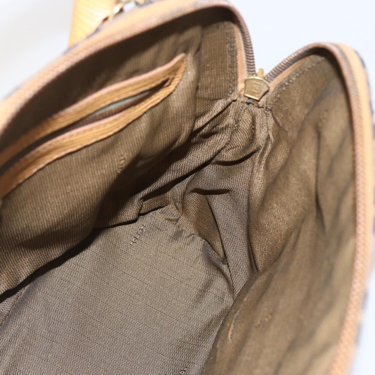 Fendi Vintage Zucca Handbag Zucca, BROWN, CANVAS, Handbag