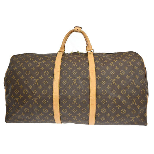 Louis Vuitton Keepall Bag Monogram Canvas, BROWN, CANVAS, Travel bag