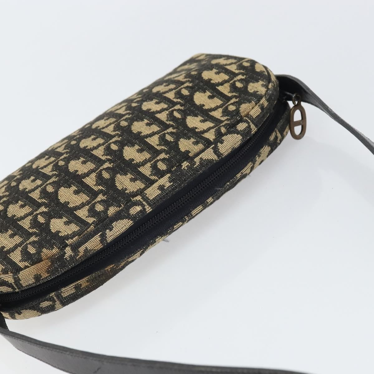 Christian Dior Vintage Trotter Shoulder Bag Canvas, NAVY, CANVAS, Shoulder bag