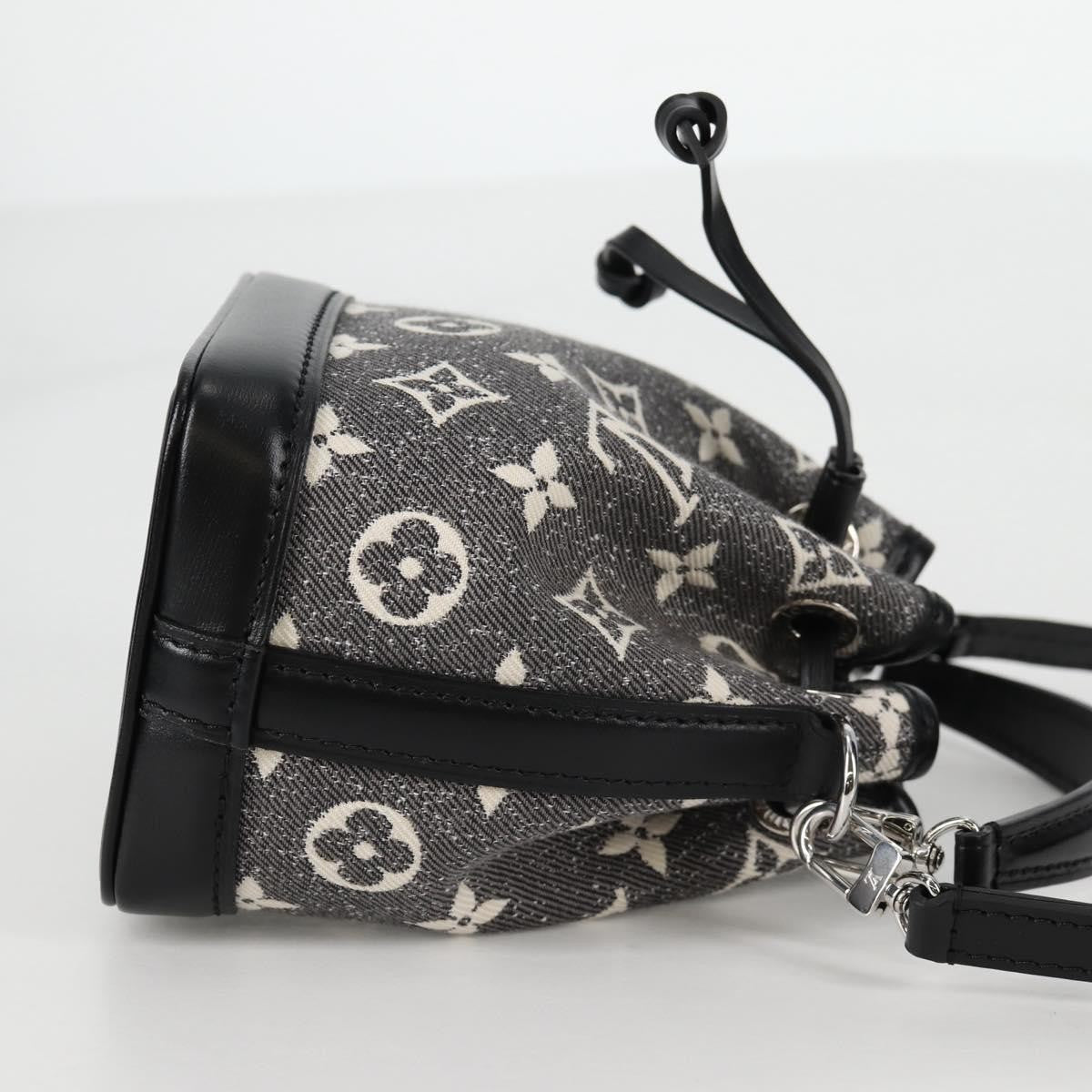 Louis Vuitton Noe NM Handbag Monogram Jacquard Denim, BLACK, CANVAS, Shoulder bag