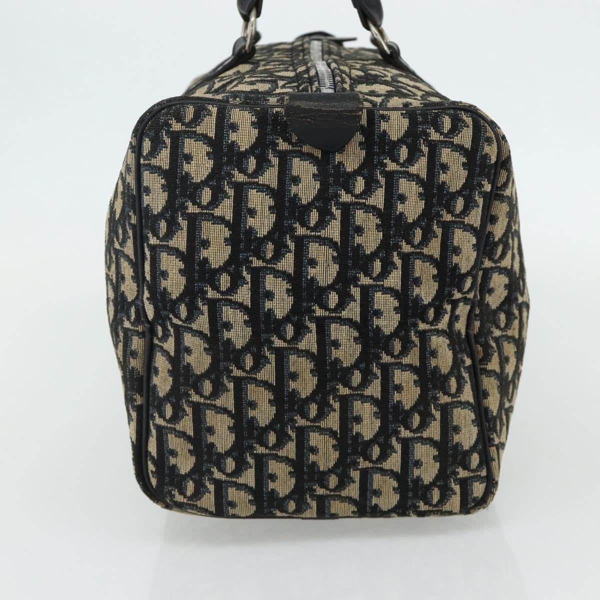 Christian Dior Vintage Trotter Boston Bag Diorissimo Canvas, Navy, Canvas, Handbag