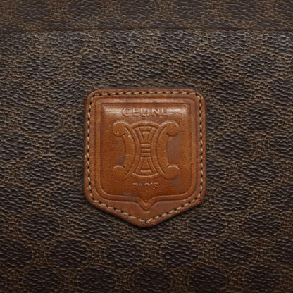 Celine Vintage Macadam Handbag Leather, BROWN, LEATHER, Handbag