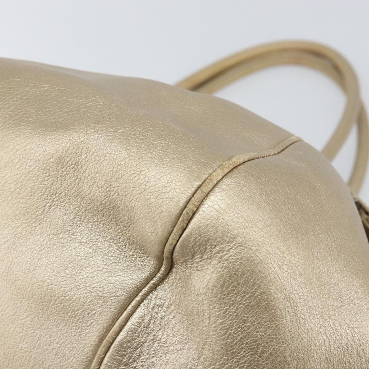 Salvatore Ferragamo Gancini handbag Leather, GOLD, LEATHER, Handbag