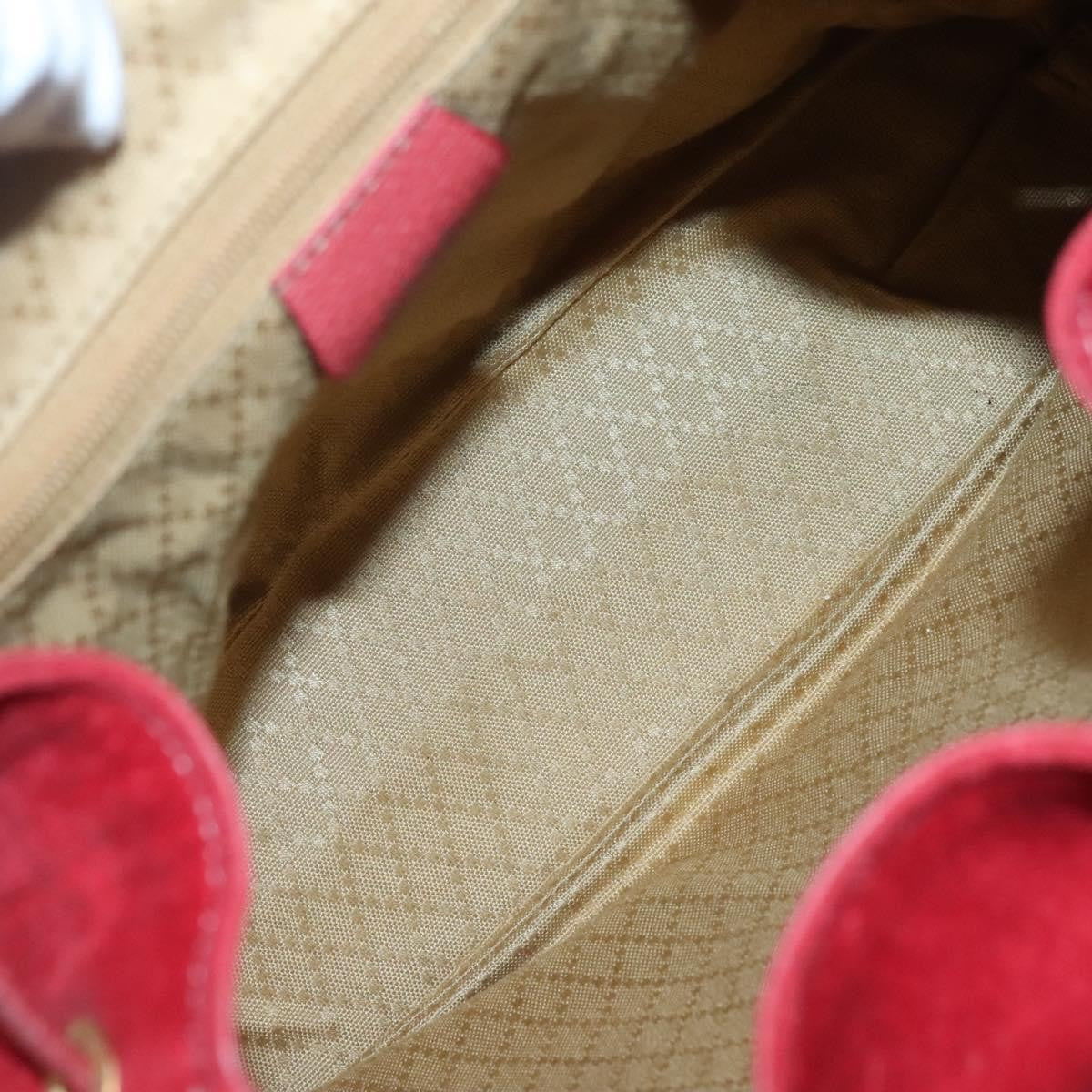 Gucci Bamboo Tassel Backpack Suede, RED, SUEDE, Backpack