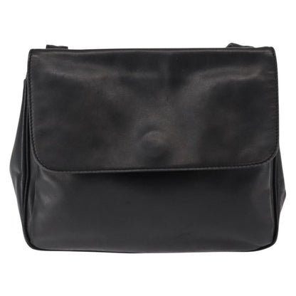 Celine Circle logo Leather, BLACK, LEATHER, Shoulder bag