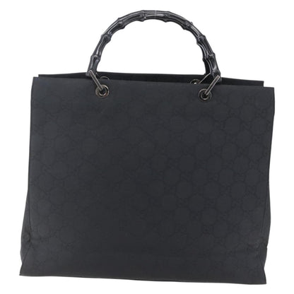 Gucci Vintage Bamboo Handle Tote GG Nylon, BLACK, NYLON, Tote bag