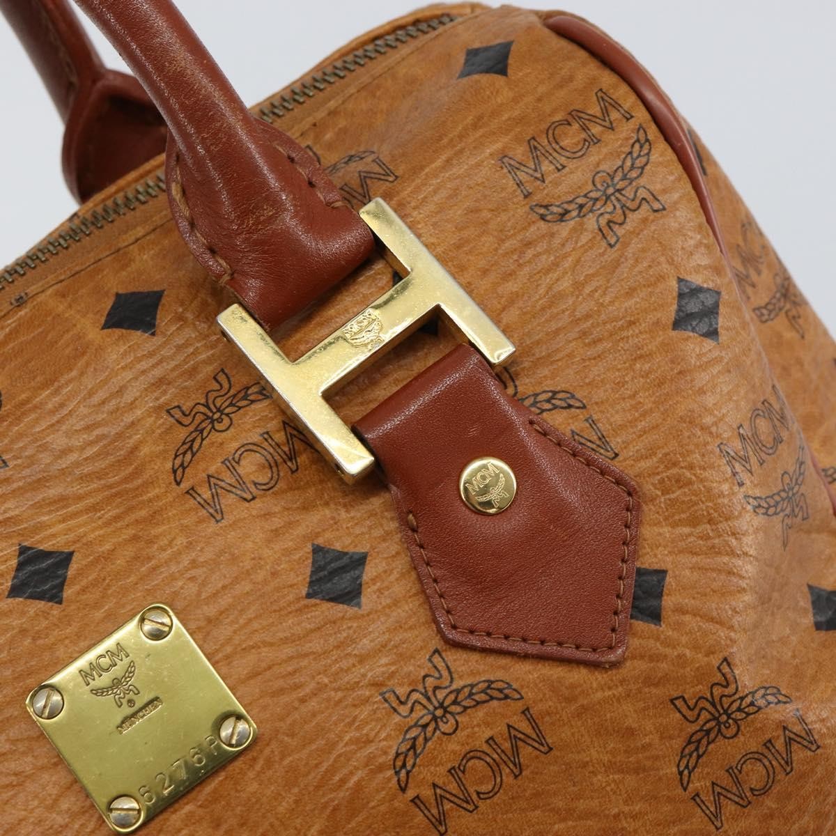 MCM Visetos logogramme Handbag Canvas and Leather, BROWN, CANVAS, Handbag