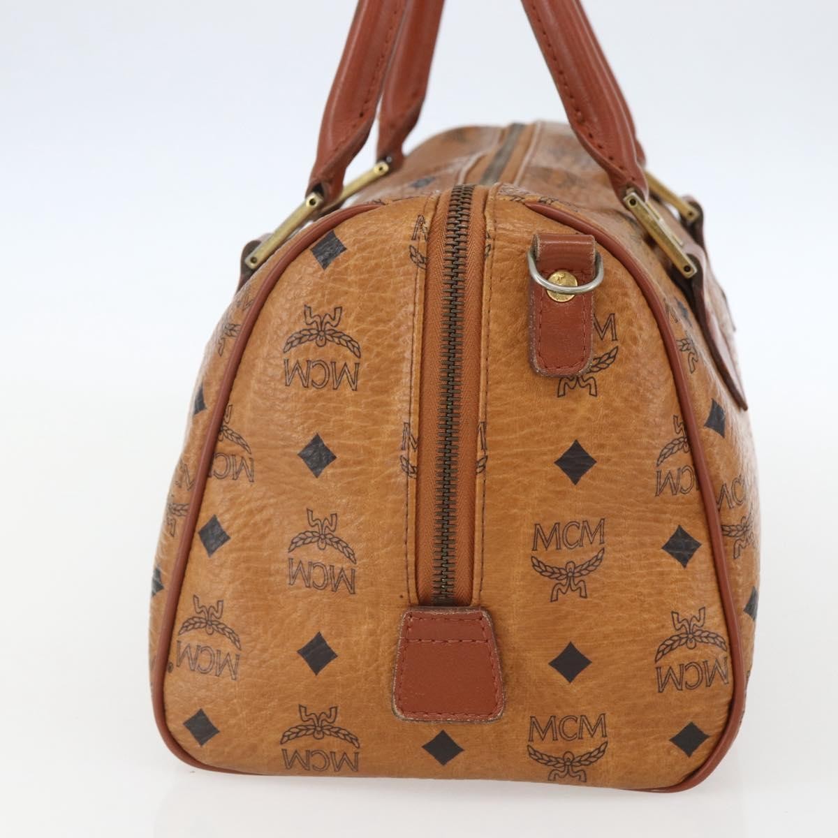 MCM Visetos logogramme Handbag Canvas and Leather, BROWN, CANVAS, Travel bag