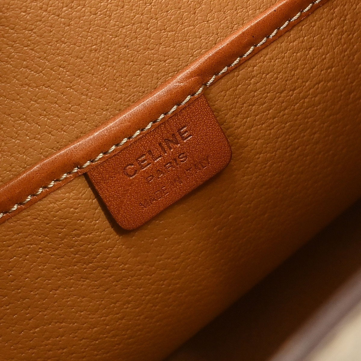 Celine Vintage Macadam Backpack Canvas and Leather, BEIGE, CANVAS, Backpack
