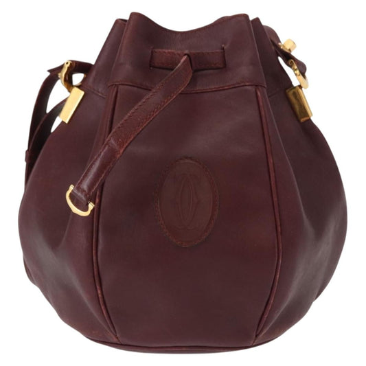 cartier Must de cartier bag Leather, BURGUNDY, LEATHER, Shoulder bag