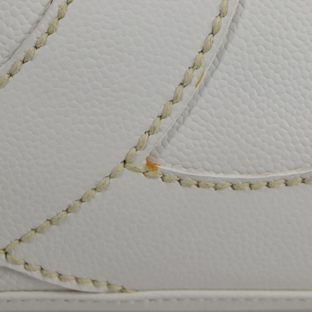 Chanel CC Stitch Tote Caviar, WHITE, LEATHER, Handbag