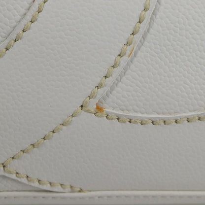 Chanel CC Stitch Tote Caviar, WHITE, LEATHER, Handbag