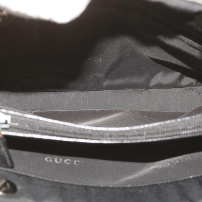 Gucci Bamboo Shopper Tote Canvas, BLACK, CANVAS, Tote bag