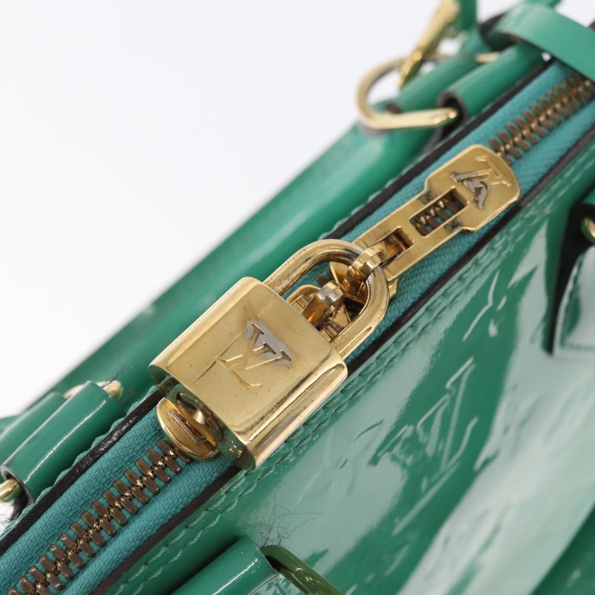 Louis Vuitton Alma Handbag Monogram Vernis, BLUE, PATENT_LEATHER, Handbag