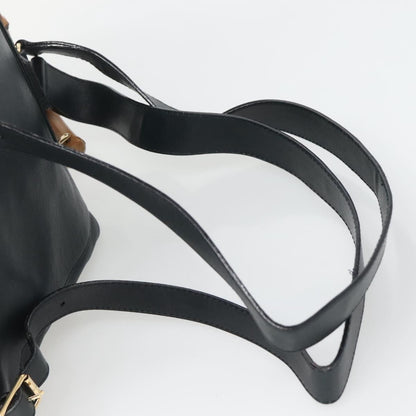 Gucci Vintage Bamboo Backpack Leather, BLACK, LEATHER, Backpack