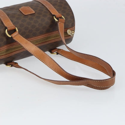 Celine Vintage Macadam Handbag Canvas and Leather, BROWN, CANVAS, Handbag
