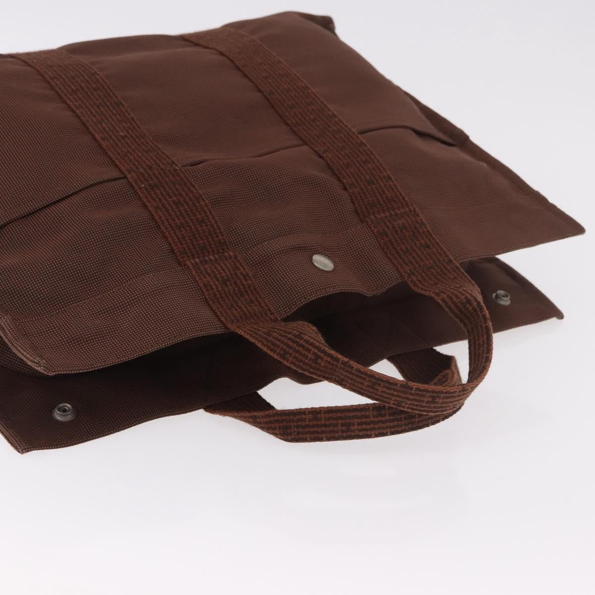 Hermes Fourre Tout Tote Canvas, Brown, Canvas, Tote Bag