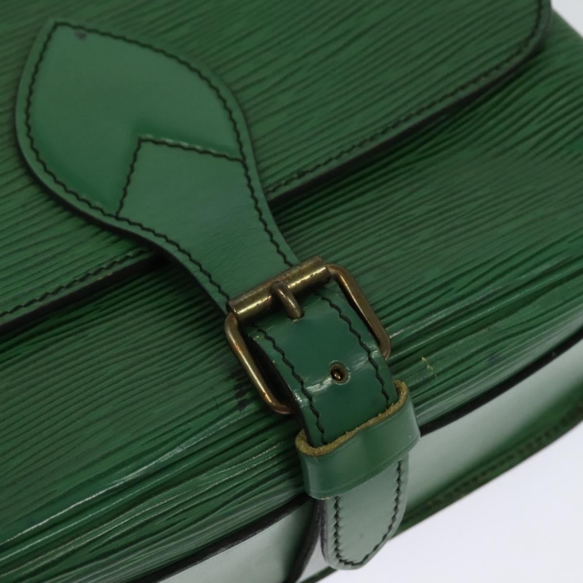 Louis Vuitton Cartouchiere Handbag Epi Leather, Green, Leather, Shoulder Bag