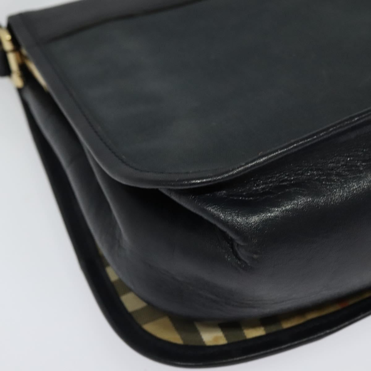 Burberry Flap Shoulder Bag Leather, NAVY, LEATHER, Shoulder bag