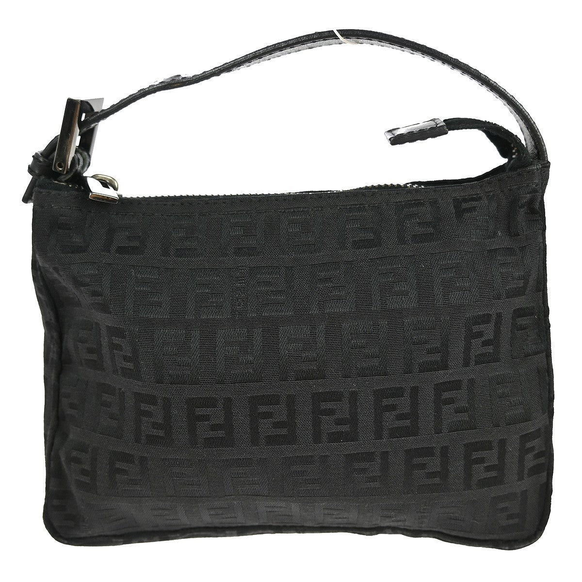 Fendi Belted Pochette Zucca Canvas, BLACK, CANVAS, Clutche & pouche