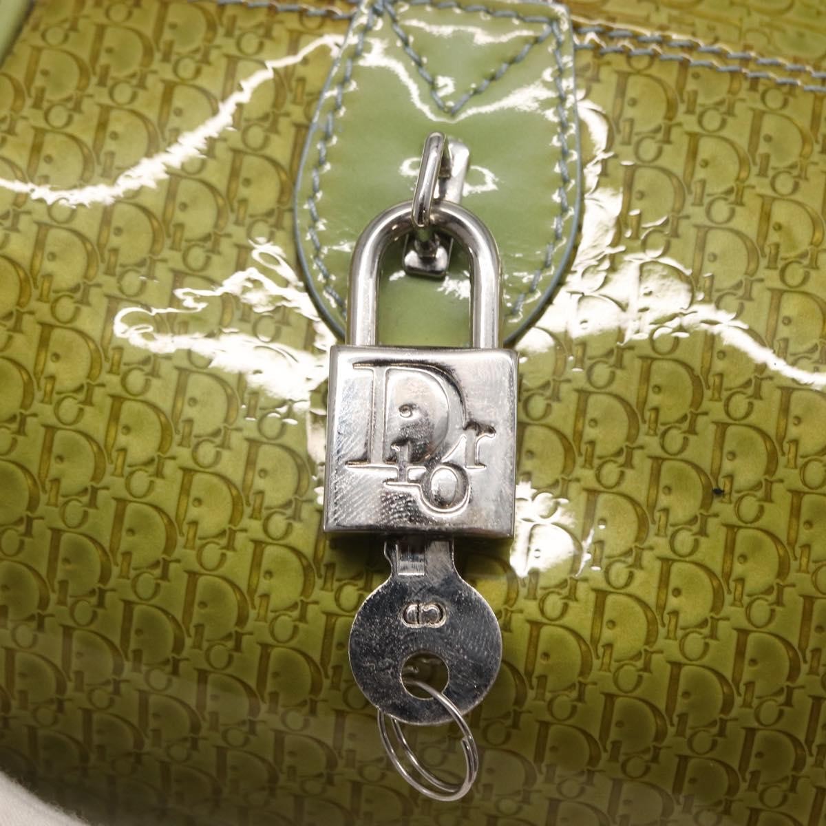 Christian Dior Vintage Saddle Bowler Bag Patent leather, GREEN, PATENT_LEATHER, Handbag