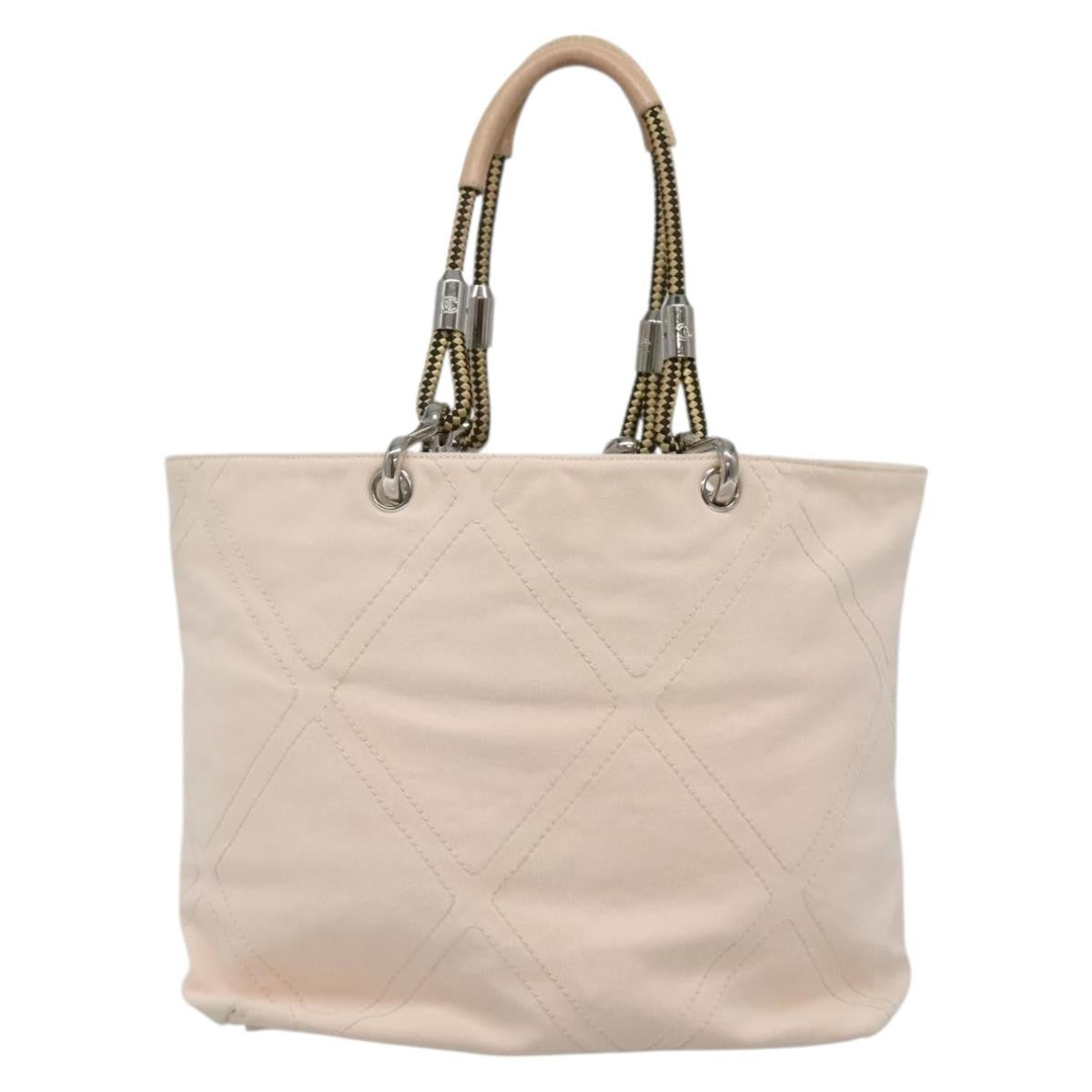 Chanel Vintage Cruise Line No.5 Tote Quilted Canvas, ECRU, CANVAS, Tote bag