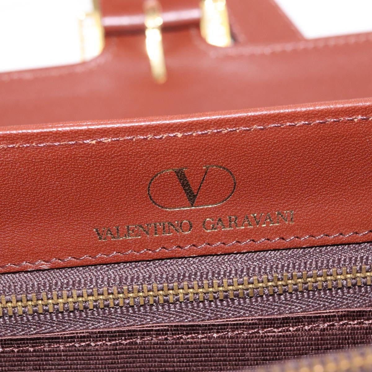 Valentino Garavani Vintage Handbag Leather, BURGUNDY, LEATHER, Handbag