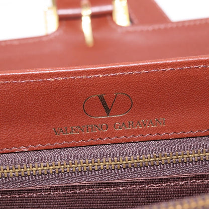 Valentino Garavani Vintage Handbag Leather, BURGUNDY, LEATHER, Handbag