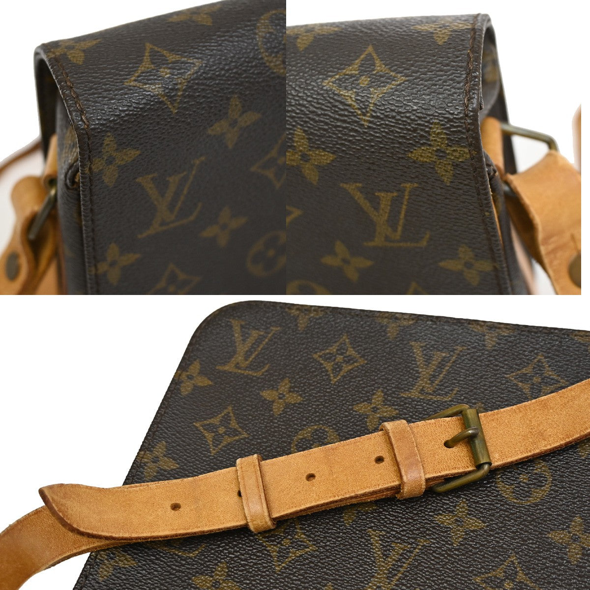 Louis Vuitton Cartouchiere Handbag Monogram Canvas, BROWN, CANVAS, Shoulder bag