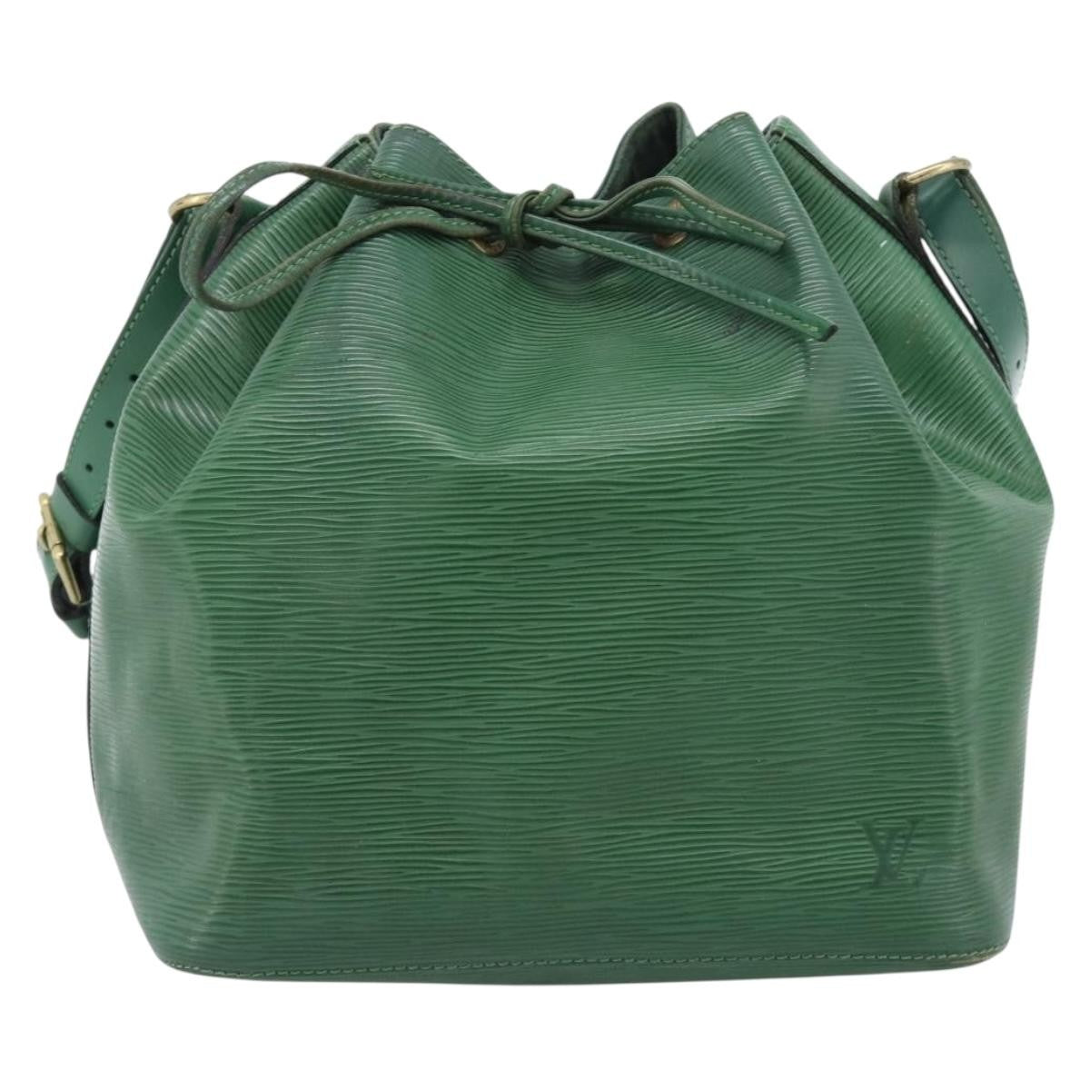 Louis Vuitton Petit Noe Handbag Epi Leather, Green, Leather, Shoulder Bag