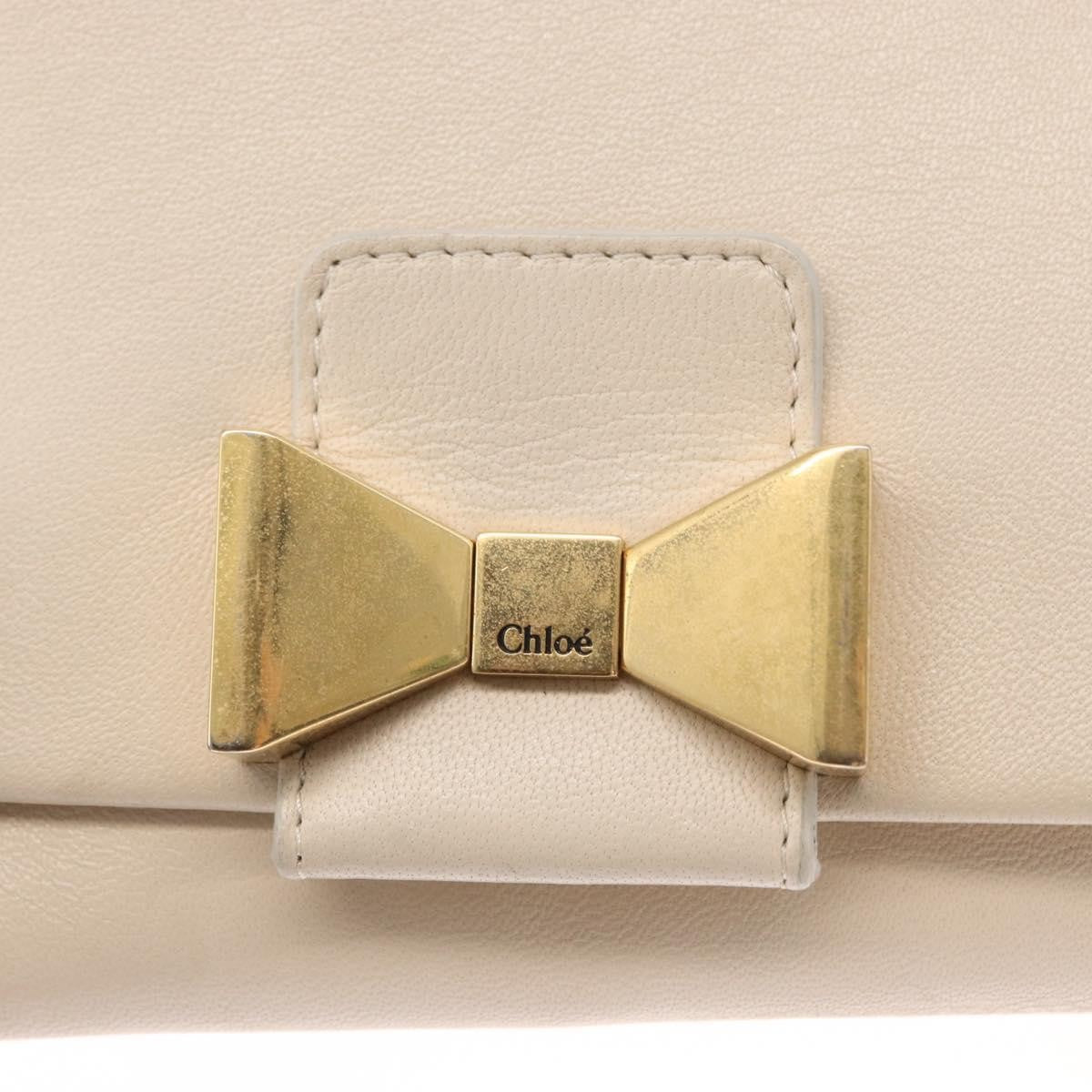Chloe Chain Flap Crossbody Bag Leather, BEIGE, LEATHER, Shoulder bag